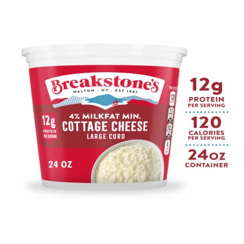 Breakstone's Large Curd 4% Milkfat Min Cottage Cheese 24 oz Perspective: front
