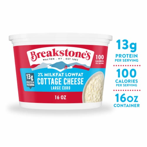 Breakstone's Large Curd Lowfat 2% Milkfat Cottage Cheese 16 oz Perspective: front