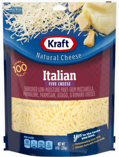 Kraft Italian Five Cheese Shredded Cheese Perspective: front