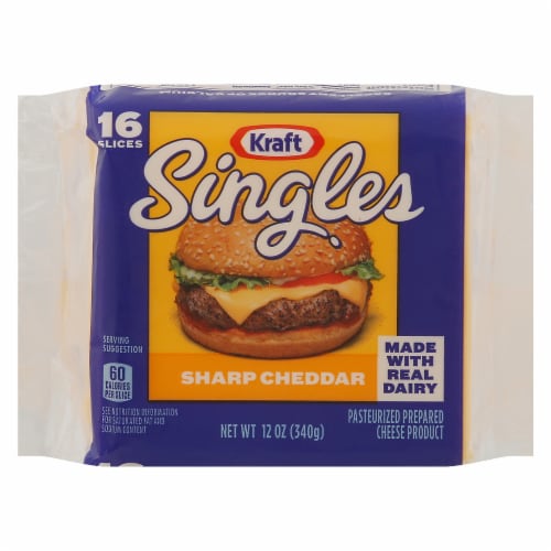 Kraft Singles Sharp Cheddar Cheese Slices Perspective: front