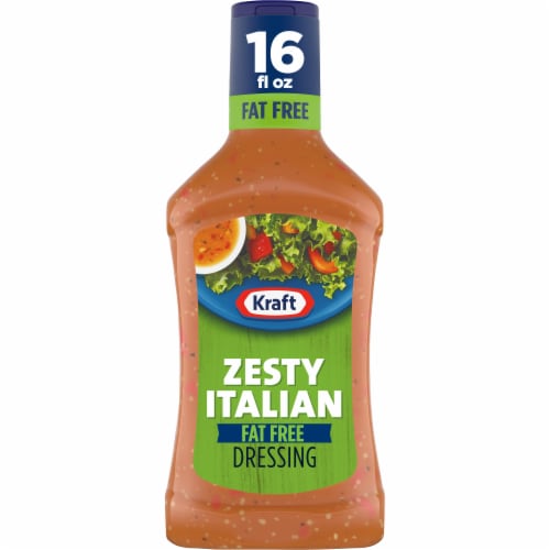 Kraft Zesty Italian Fat Free Salad Dressing Perspective: front