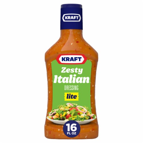 Kraft Zesty Italian Lite Salad Dressing Perspective: front