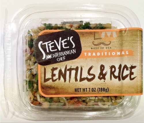 Steve's Mediterranean Chef Traditional Lentils & Rice Salad Perspective: front