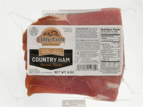Clifty Farm Country Ham Biscuit Slices Perspective: front