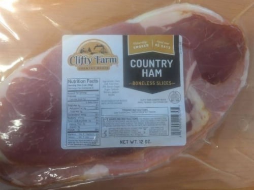 Clifty Farm Country Ham Boneless Slices Perspective: front