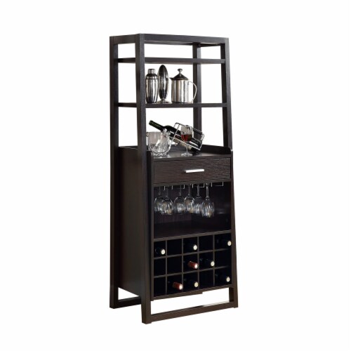 Home Bar Wine Rack Storage Cabinet Laminate Brown