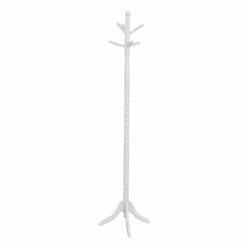 Coat Rack, Hall Tree, Free Standing, 6 Hooks, Entryway, 72 h, Bedroom,  Wood, White,, 1 - Gerbes Super Markets