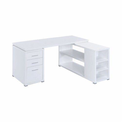 Coaster yvette l shaped writing desk shop in white