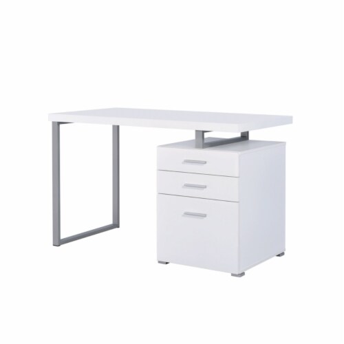 Coaster Home Furniture Home Office File Drawer Writing Desk, White and