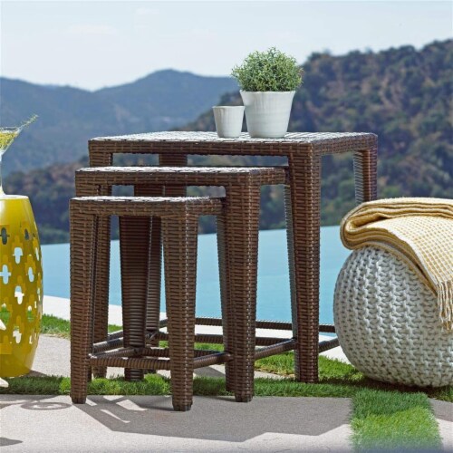 Outdoor wicker clearance nesting tables