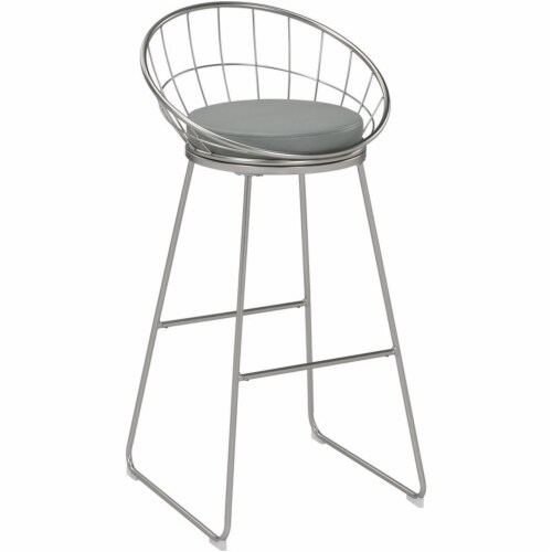 Coaster Metal Bar Stools with Padded Seat in Nickel set of 2 2