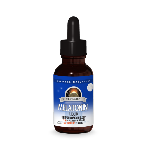 Source Naturals® Melatonin Natural Orange Sublingual Liquid Perspective: front