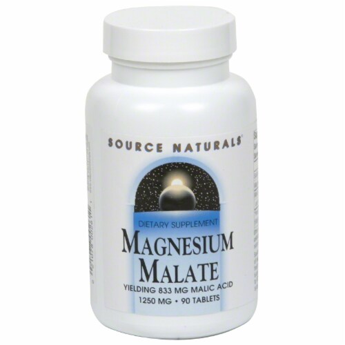 Source Naturals Magnesium Malate Tablets 1250mg Perspective: front