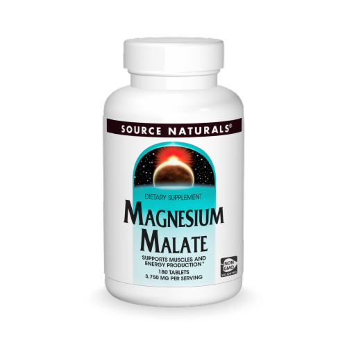 Source Naturals® Magnesium Malate Dietary Supplement Tablets 1250mg Perspective: front