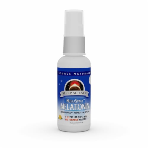 Source Naturals® Sleep Science Melatonin NutraSpray™ Orange Flavor Supplement Perspective: front