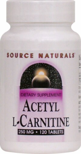 Source Naturals Acetyl L- Carnitine Tablets 250mg 120 Count Perspective: front