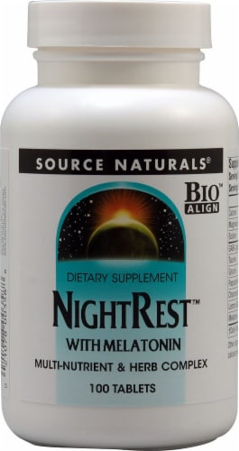 Source Naturals  NightRest™ with Melatonin Perspective: front