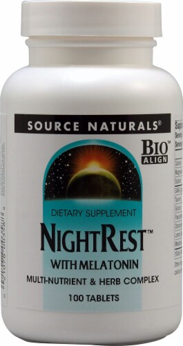 Source Naturals  NightRest™ with Melatonin Perspective: front