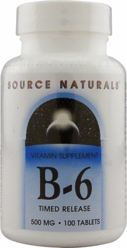 Source Naturals B-6 Timed Release Tablets 500mg 100 Count Perspective: front
