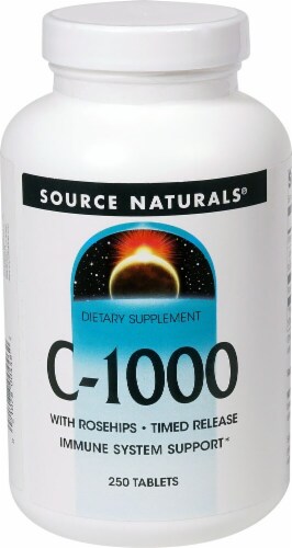 Source Naturals C-1000 with Rosehips Timed Release Dietary Supplement Tablets Perspective: front