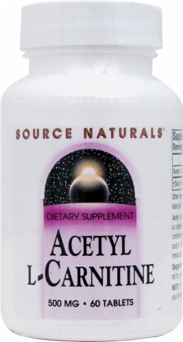 Source Naturals Acetyl L-Carnitine Tablets 500mg Perspective: front