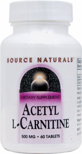 Source Naturals Acetyl L-Carnitine Tablets 500mg Perspective: front