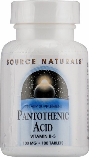 Source Naturals Pantothenic Acid & Vitamin B-5 100mg 100 Count Perspective: front