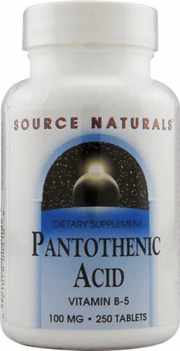 Source Naturals Pantothenic Acid & Vitamin B-5 Tablets 100mg 250 Count Perspective: front