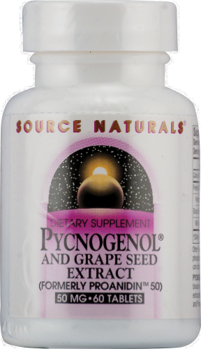 Source Naturals Pycnogenol & Grape Seed Extract Tablets 50mg Perspective: front