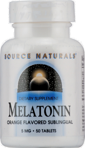 Source Naturals Melatonin Orange Flavored Tablets 5 mg Perspective: front