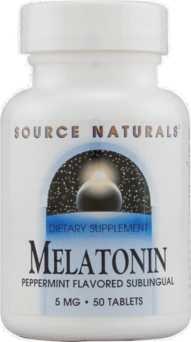Source Naturals Melatonin Peppermint Flavored Tablets 5 mg Perspective: front