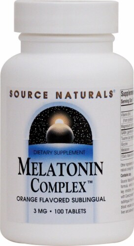 Source Naturals Melatonin Complex Orange Flavored Tablets 3 mg Perspective: front