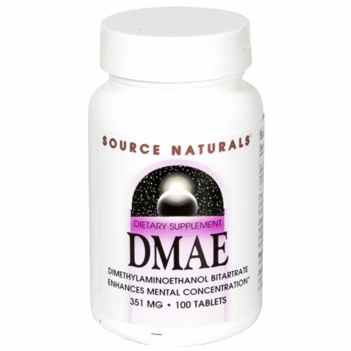 Source Naturals DMAE 351 mg Mental Concentration Supplement Perspective: front