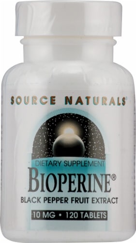 Source Naturals Bioperine Black Pepper Fruit Extract Tablets 10mg Perspective: front