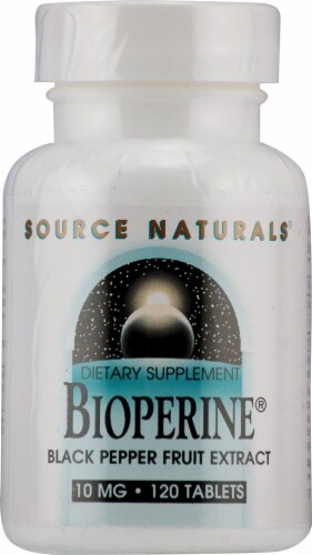 Source Naturals Bioperine Black Pepper Fruit Extract Tablets 10mg Perspective: front