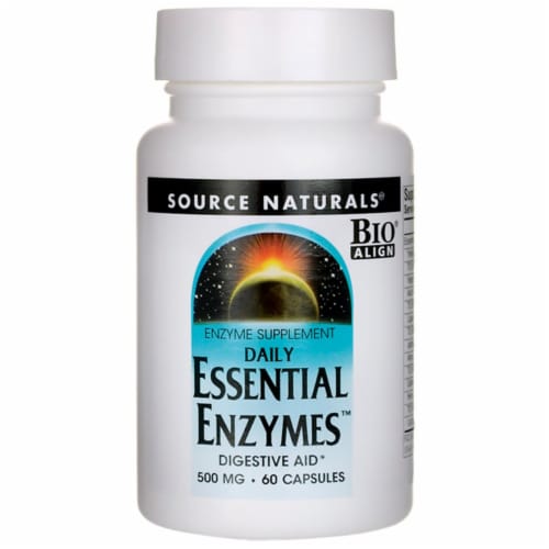 Source Naturals Daily Essential Enzymes 500 mg 60 Caps Perspective: front