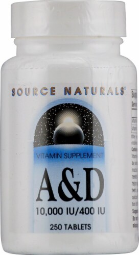 Source Naturals Vitamin A and D Tablets Perspective: front