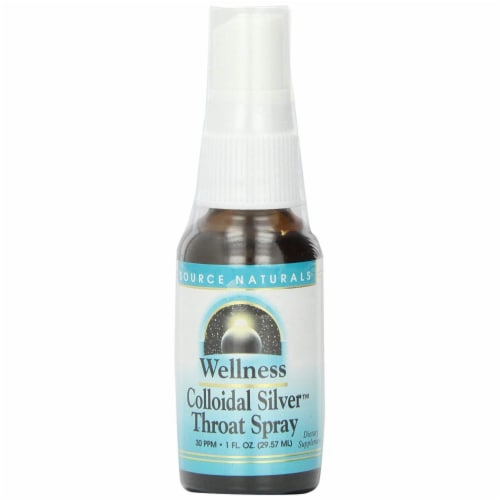 Source Naturals Wellness Colloidal Silver Throat Spray Perspective: front