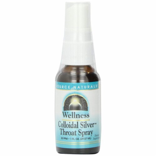 Source Naturals Wellness Colloidal Silver Throat Spray Perspective: front
