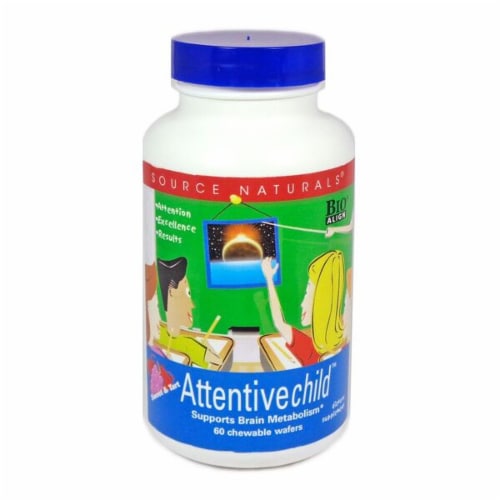 Source Naturals Attentive Child Chewable Wafers 60 Count Perspective: front