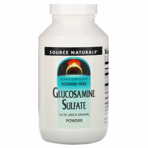 Source Naturals Glucosamine Sulfate Powder Sodium Free - 16 oz (453.6 g) Perspective: front