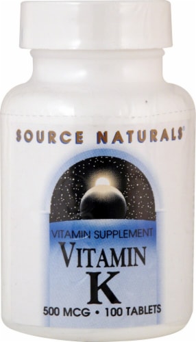 Source Naturals Vitamin K Tablets 500mcg Perspective: front
