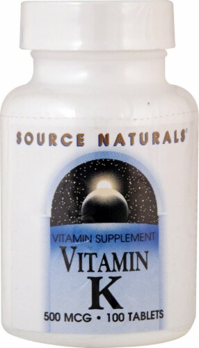 Source Naturals Vitamin K Tablets 500mcg Perspective: front