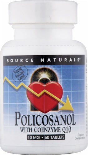 Source Naturals Policosanol with Coenzyme Q10 Tablets 10mg Perspective: front