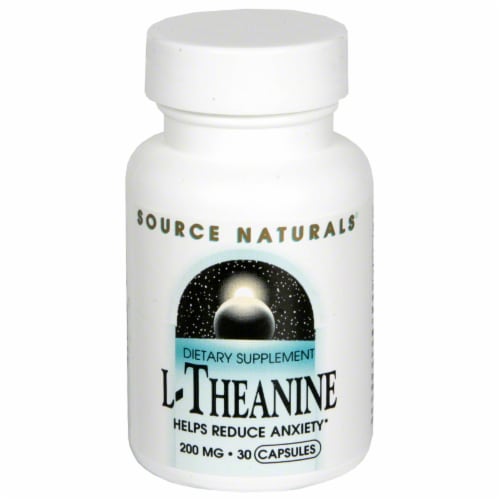Source Naturals L-Theanine 200 mg Dietary Supplement Perspective: front