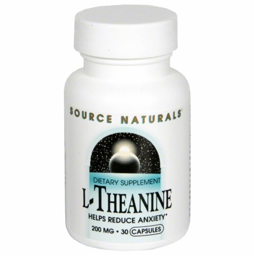 Source Naturals L-Theanine 200 mg Dietary Supplement Perspective: front