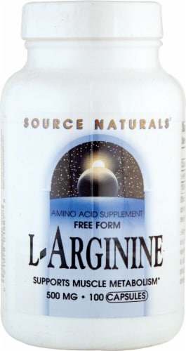 Source Naturals Free Form L-Arginine Capsules 500mg Perspective: front