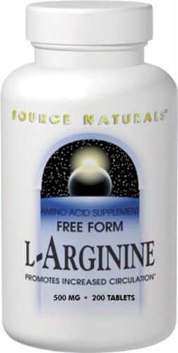 Source Naturals Free Form L-Arginine Tablets 500mg Perspective: front