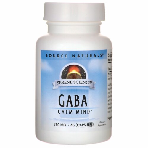 Source Naturals Serene Science Gaba Calm Mind 750 mg 45 Caps Perspective: front