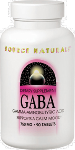 Source Naturals Gaba Tablets 750 mg Perspective: front